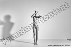 Nude Yoga poses Woman White Moving poses Slim long brown Dynamic poses Pinup